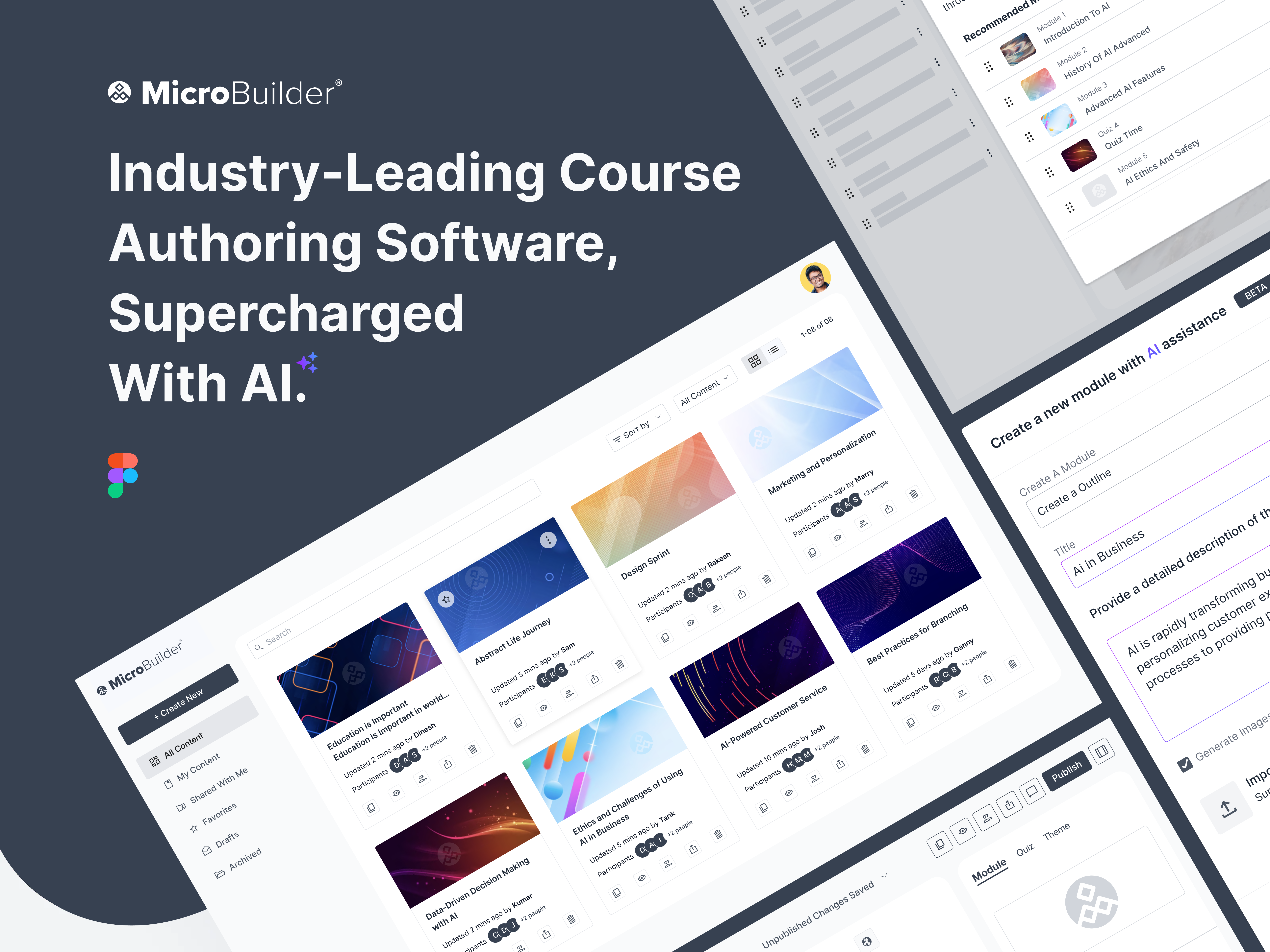 Industry-Leading Course Authoring Software, Supercharged with AI animation authoring tools corporate leaning e learning product design saas ui ux visual design
