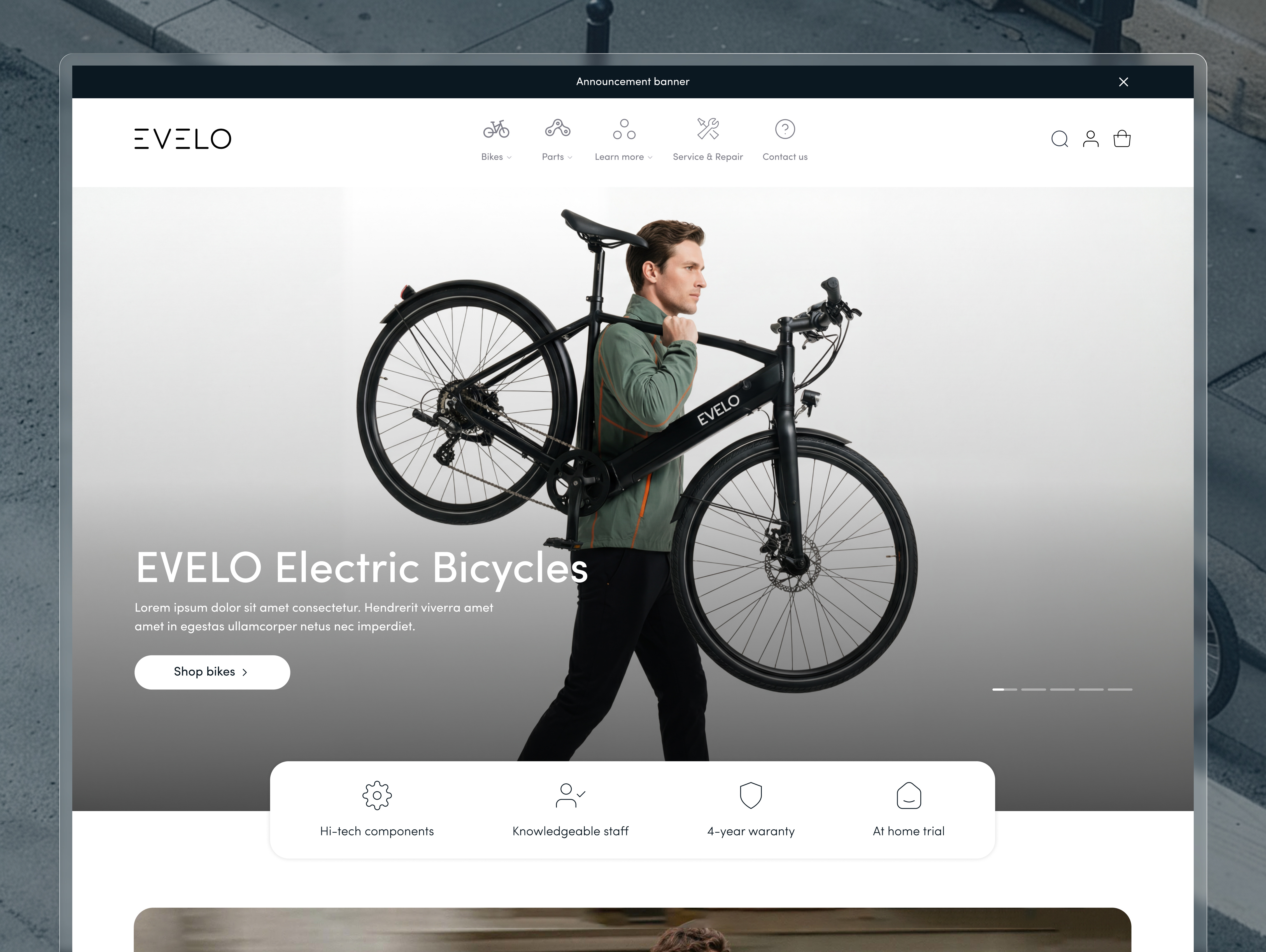 EVELO—Website Design and Development: premium e-bikes