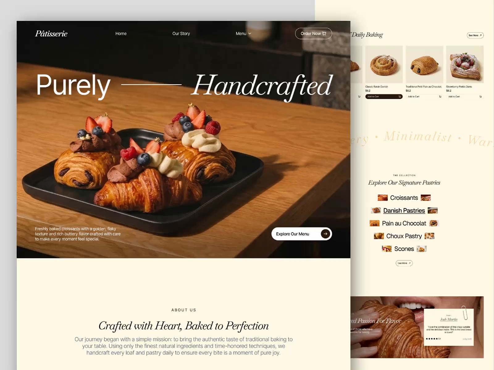 Example of Patisserie - Bakery Landing Page