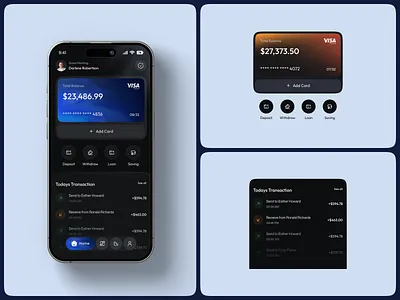 FinFlow – Finance Management App app appdesign banking app dark ui dashboard ui e banking finance ui financial app financial dashboard fintech interface mobile app neobank payment app service start up uiux wallet app web