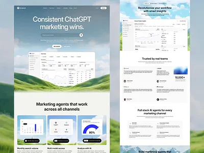 AI Search Visibility Platform ai prompt ai search ai visibility b2b saas brand visibility branding branding website dashboard home page homepage design landing page landing page design saas startup ui ux wavespace web application web design website
