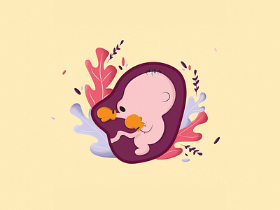 Pregnancy MOMents 🤯 Part 5 adobe illustrator baby baby boy belly boxing character design digital art illustration maroon photoshop pink pregnancy uterus yellow
