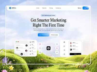 SaaS Landing Page Design ai ai platform ai startup design ai design ui design ux hilf al hilf al llc interface landing page marketing ai minimal saas trending ui ux vibe coading visual web website
