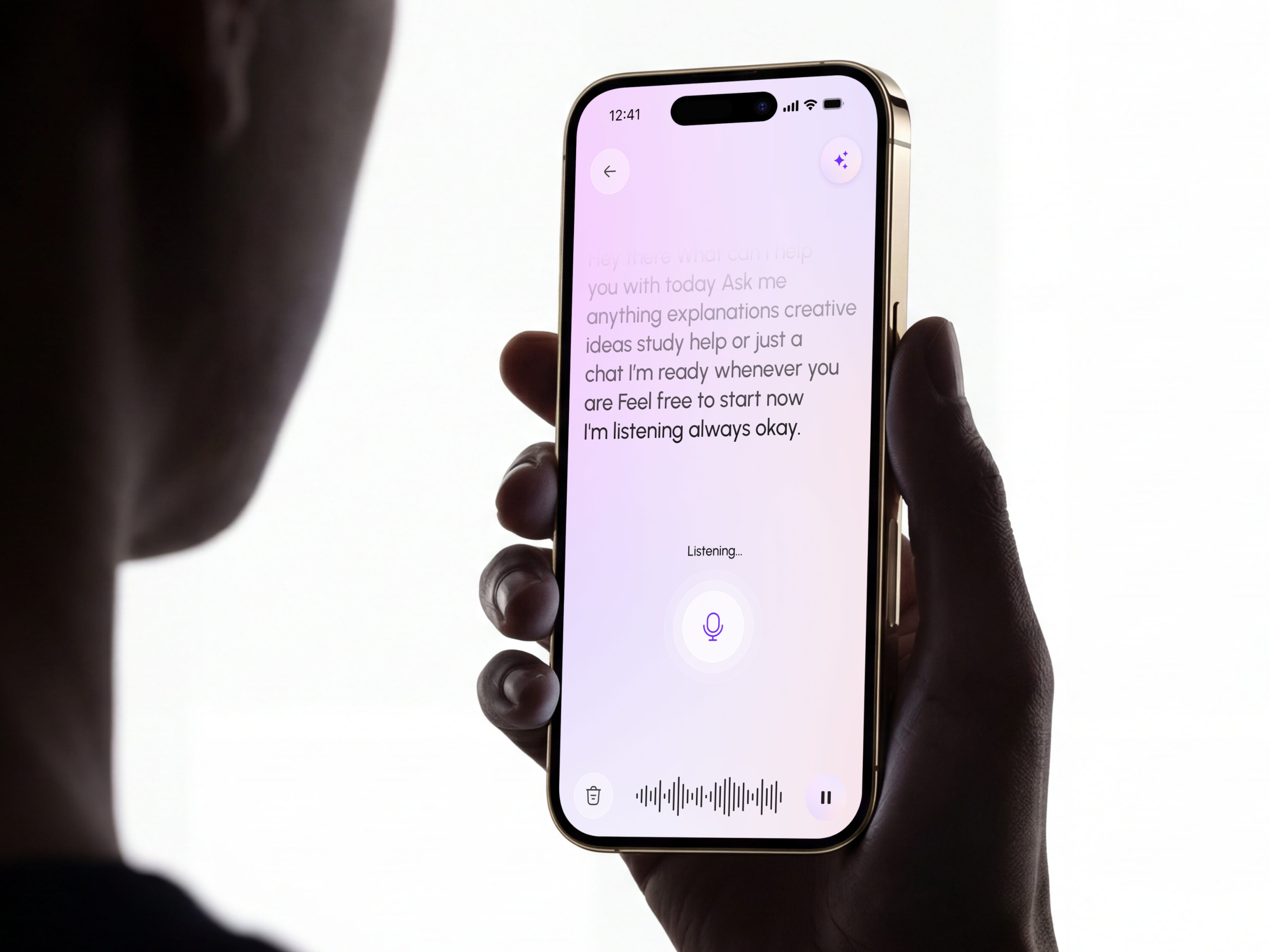 AI Voice Assistant Mobile App UI - Agentic AI Experience agentic ai agi ai agent ai app ai assistant ai voice chat ui conversational ai futuristic ai trending ui voice assistant voice chat voice interface voice ui