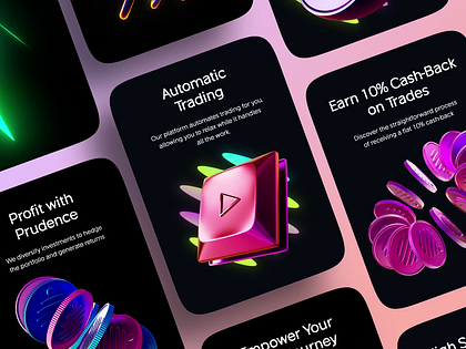Quantum Landing Page Design — Fintech Web UI/UX, 3D Animation