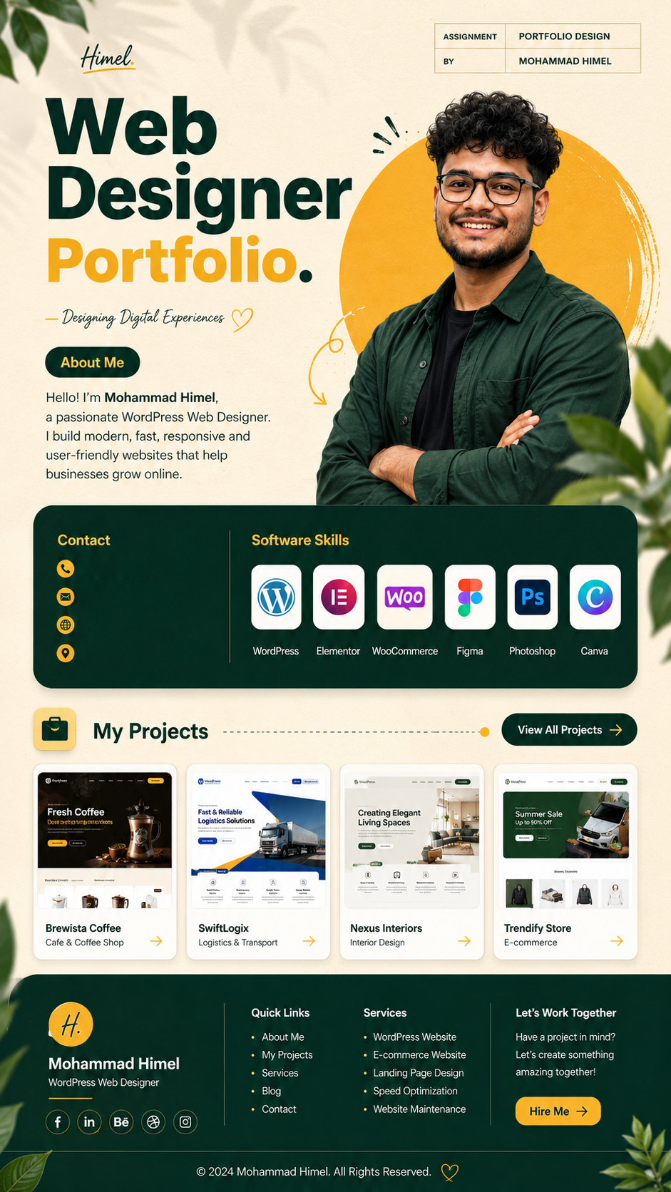 Modern Web Designer Portfolio Website Design 2026 branding case study creative portfolio elementor figma freelance designer landing page modern design personal portfolio portfolio design portfolio website responsive design ui design ux design web design web designer website design website mockup woocommerce wordpress