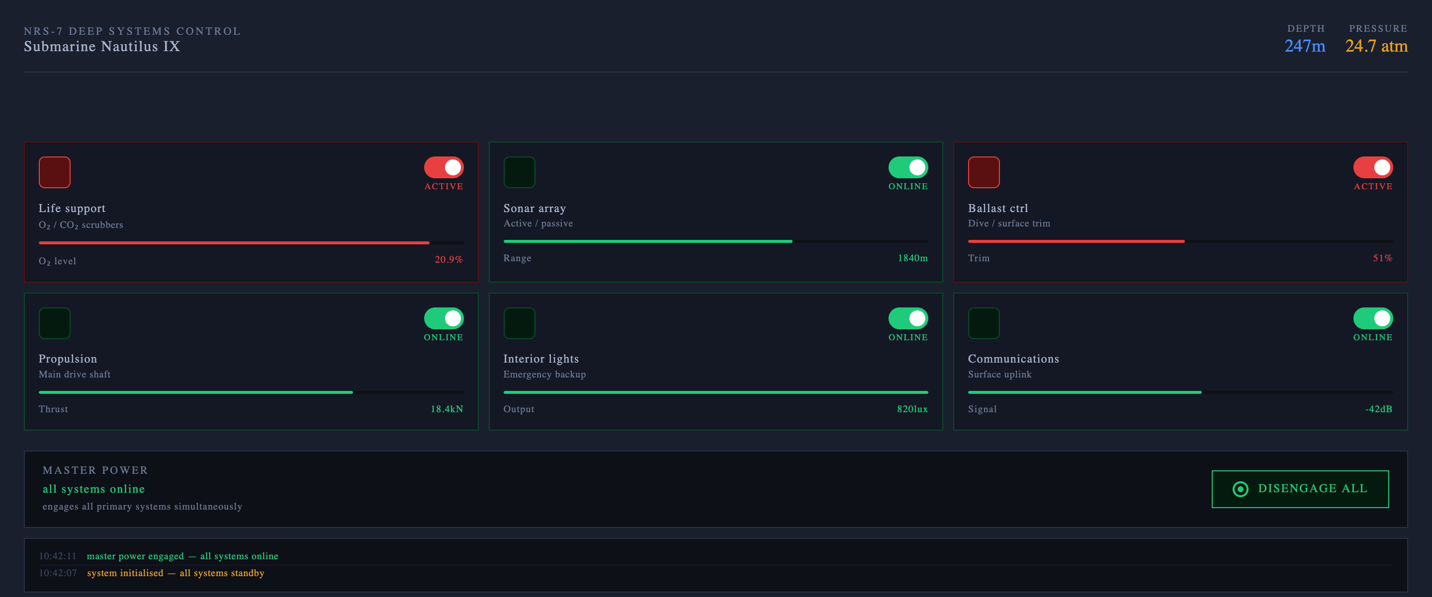 On/Off Switch – Daily UI Challenge #015 100daysofui animated shot daily ui 015 dailyui dailyui challenge dailyui challenge 015 dailyui015 dailyuichallenge dailyuichallenge015 dashboard interactiveui motion design motion shot onoff switch onoffswitch submarine switch toggle ui animation ui in motion