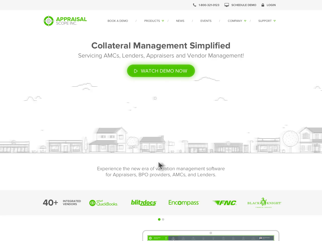 Interactive hero section for AppraisalScope website