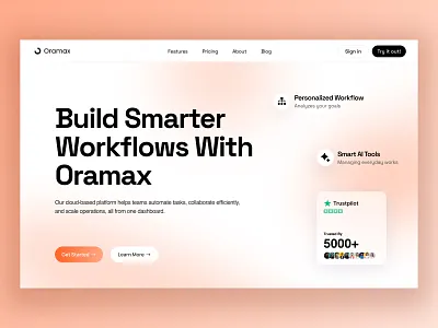Oramax — AI Workflow SaaS Landing Page agency landing page landingpage rixlab saas saasdesign uidesign uxdesign webdesign