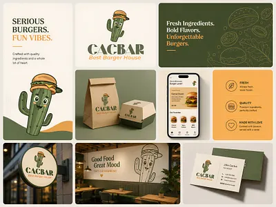 CACBAR | Playful Fast-Casual Burger Brand Identity & Visual brand guidelines brand identity system brand mascot branding burger brand character design creative direction editorial design fast casual food and beverage identity design logo archive logo design logo mark mascot logo modern branding packaging design restaurant branding typography visual identity