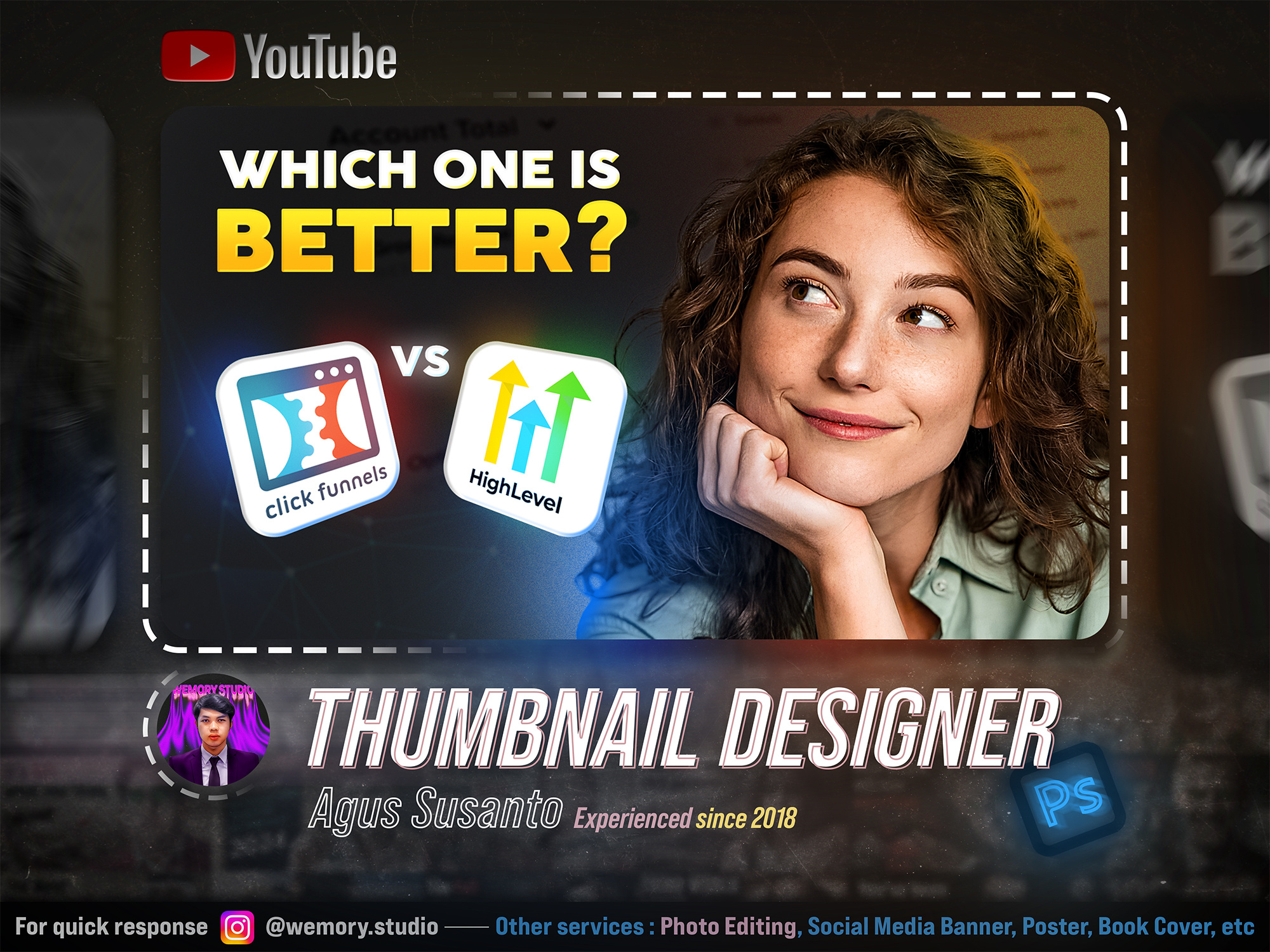 Thumbnail Design - CF v HL graphic design manipulation photo editing photoshop thumbnail youtube thumbnail