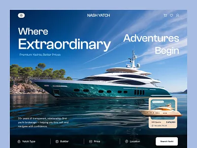 Luxury Yacht Marketplace Website Design cruise website figma landing page luxury website ui ux website website design yatch yatch website