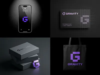 Gravity Logo design for sale abstract bags box branding creative device equal futuristic g geometric gg ggg gravity icon letter g lettermark minimalist modern startup tech