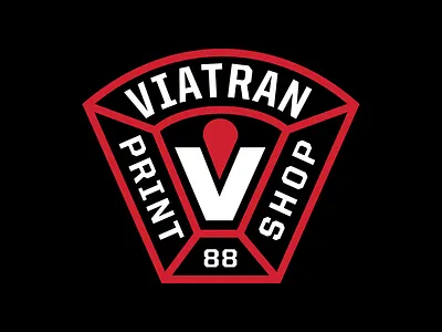 Viatran Badge apparel badge branding design graphic graphic design illustration logo patch print shop type vector