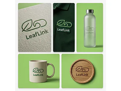 LeafLink — Modern Eco Connection logo branding clean eco graphic design green leaf logo logos modern nature organic sustainable wellness