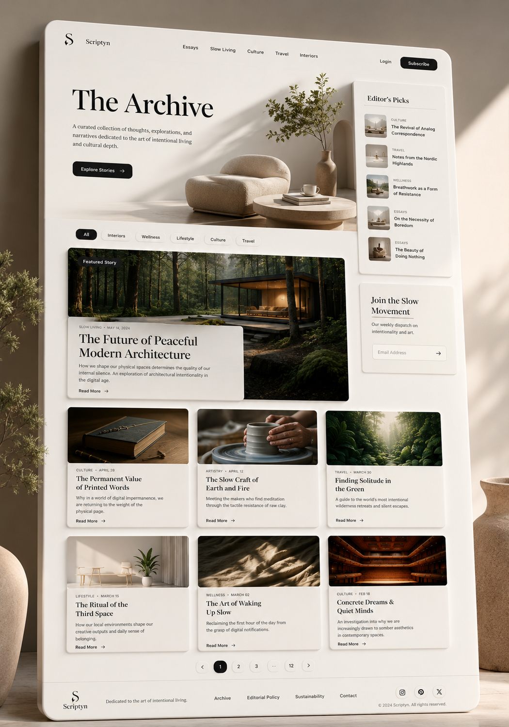 Modern Editorial Blog Experience ai blog website editorialdesign figma landing page landingpage luxurydesign minimaldesign ui webdesign