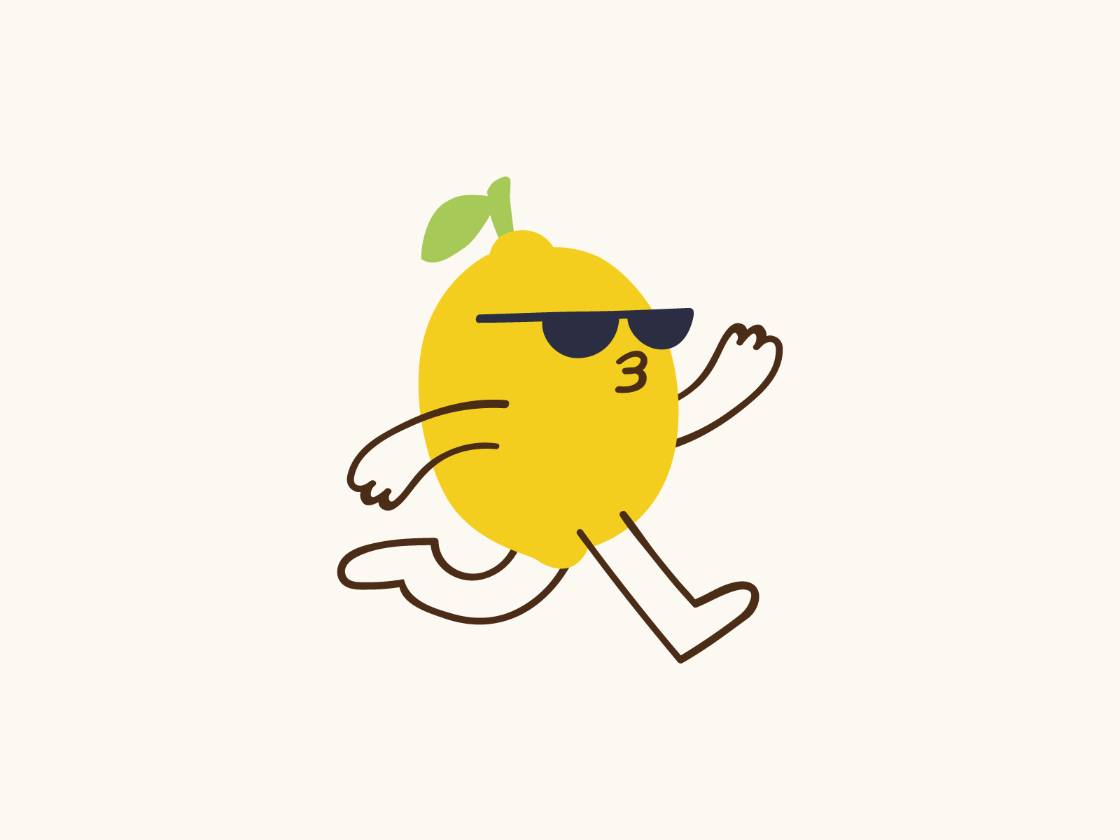 Cool Running Lemon branding cute design fitness flat food fruit graphic design icon illustration lemon logo mark mascot run sport symbol ui