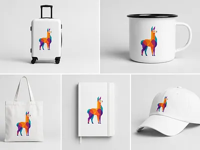 Llamora — Geometric Color Burst logo branding colorful creative fashion geometric lifestyle llama modern playful premium