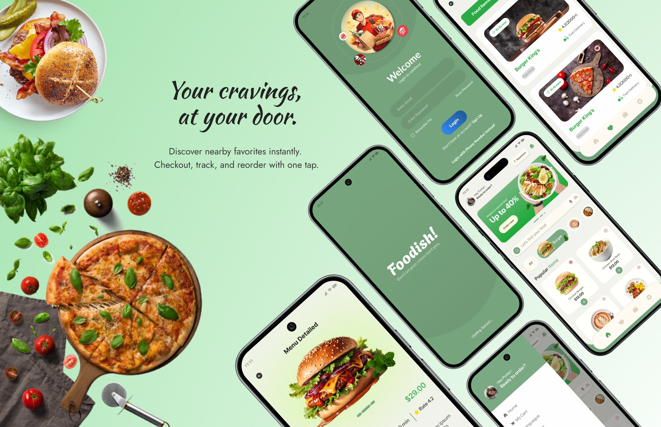 Food Delivery App branding logo ui