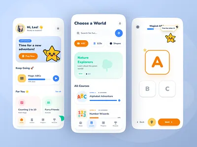 Kids Learning App UI/UX Design | Interactive Educational Mobile appinterface childfriendlyui earlyeducation edtech educationalapp educationalgames figmadesign funlearning gamifiedui interactivelearning kidslearningapp learningapp mobileappdesign mobileeducation progresstracking responsivedesign touchinterface uiinterface uiuxdesign userexperience