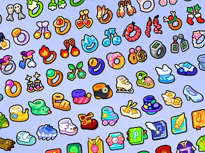 2D Icons - Fashion & Props Pack asset cloth earring headgear icon icon pack layerlab note ring sheos