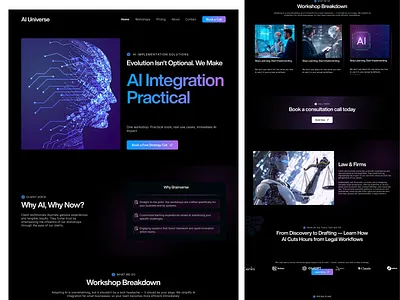 AI Integration Platform Landing Page Design ai landing page app ui design figma graphic design logo marketing landing page motion graphics saas landing page trending designs ui ui design uiux