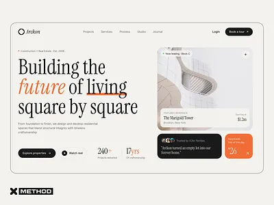 Real Estate Website architecture branding clear ui creative design figma hero page landing page minimalism modern ui real estate ui ux website