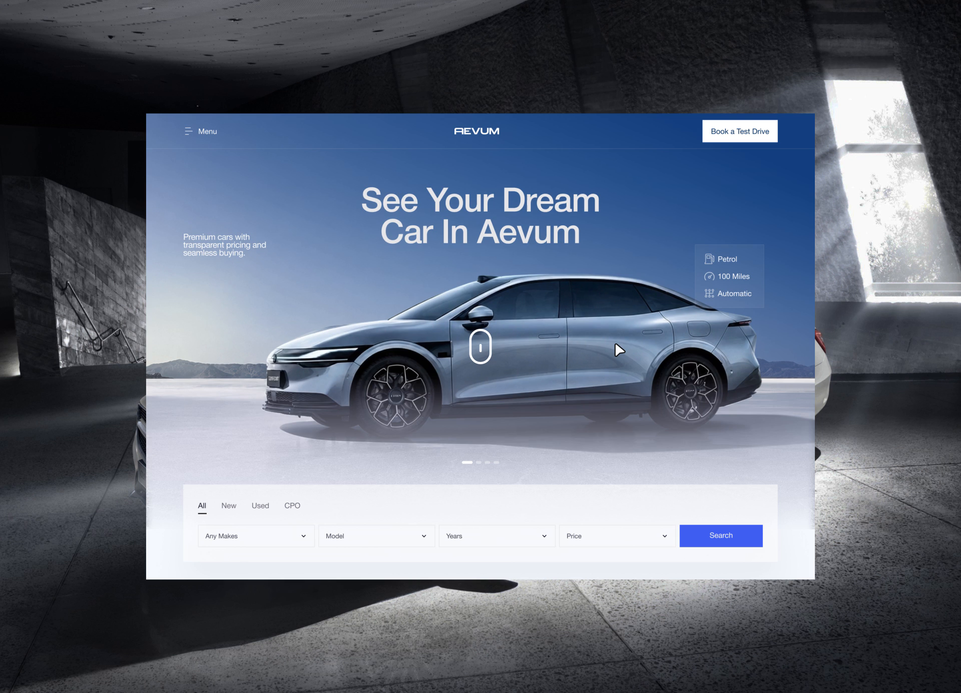 Example of Automotive Car Inventory Website UI/UX Design