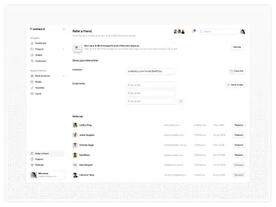Refer a friend — Untitled UI invite friend invite team product design refer a friend referral referrals settings page ui design