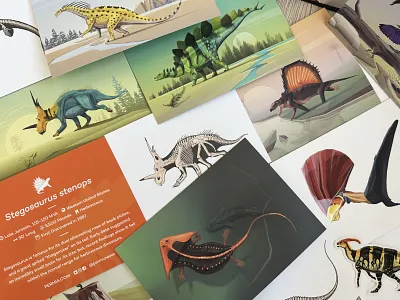 Permia Paleoscape Greeting Cards animals branding cards colorful colors design dinosaurs graphic design greeting cards illustration mesozoic era paleontology paleoscape prehistoric animals print ready reptiles skeletal vector