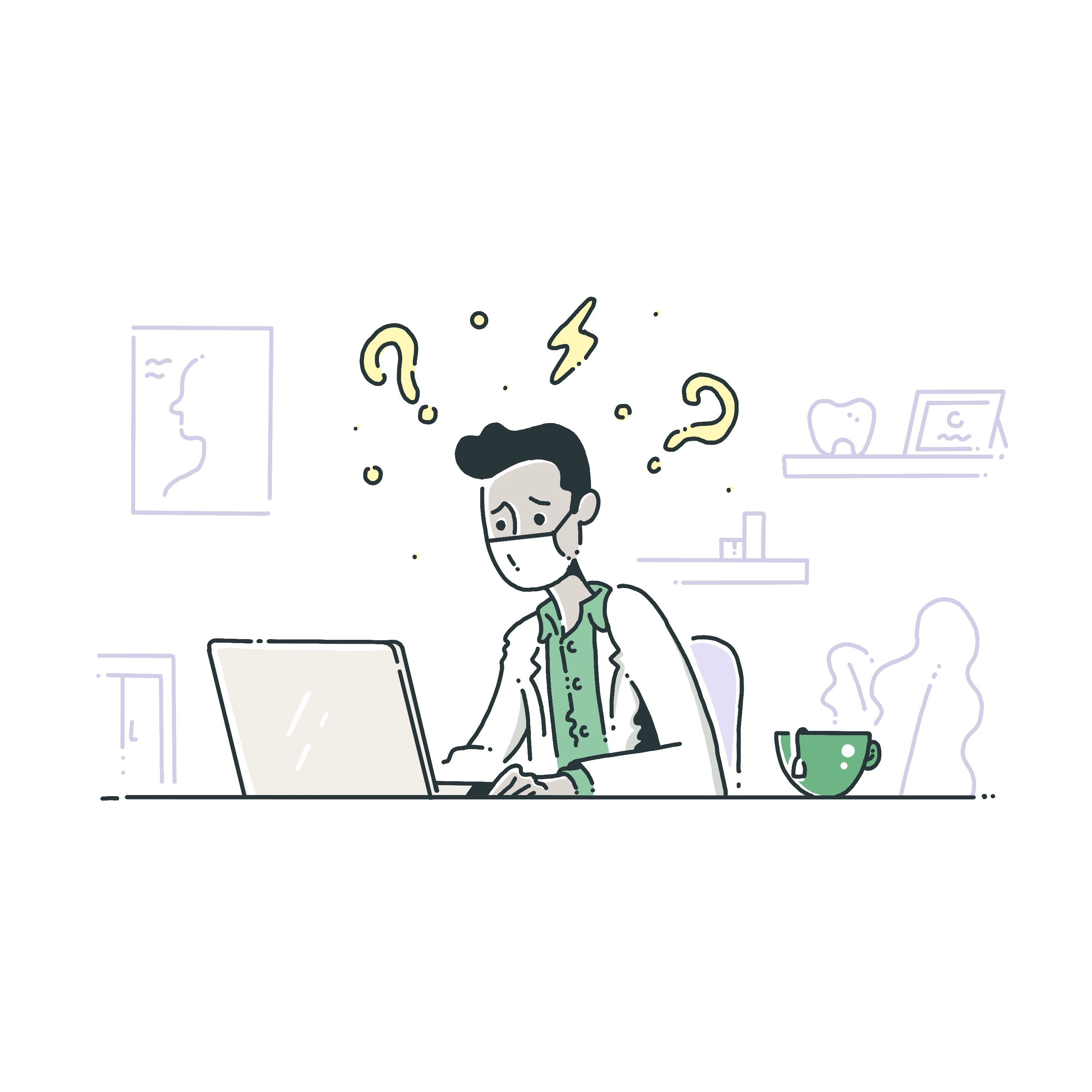 Dental Illustrations art character cute dental doctor green illustration procreate