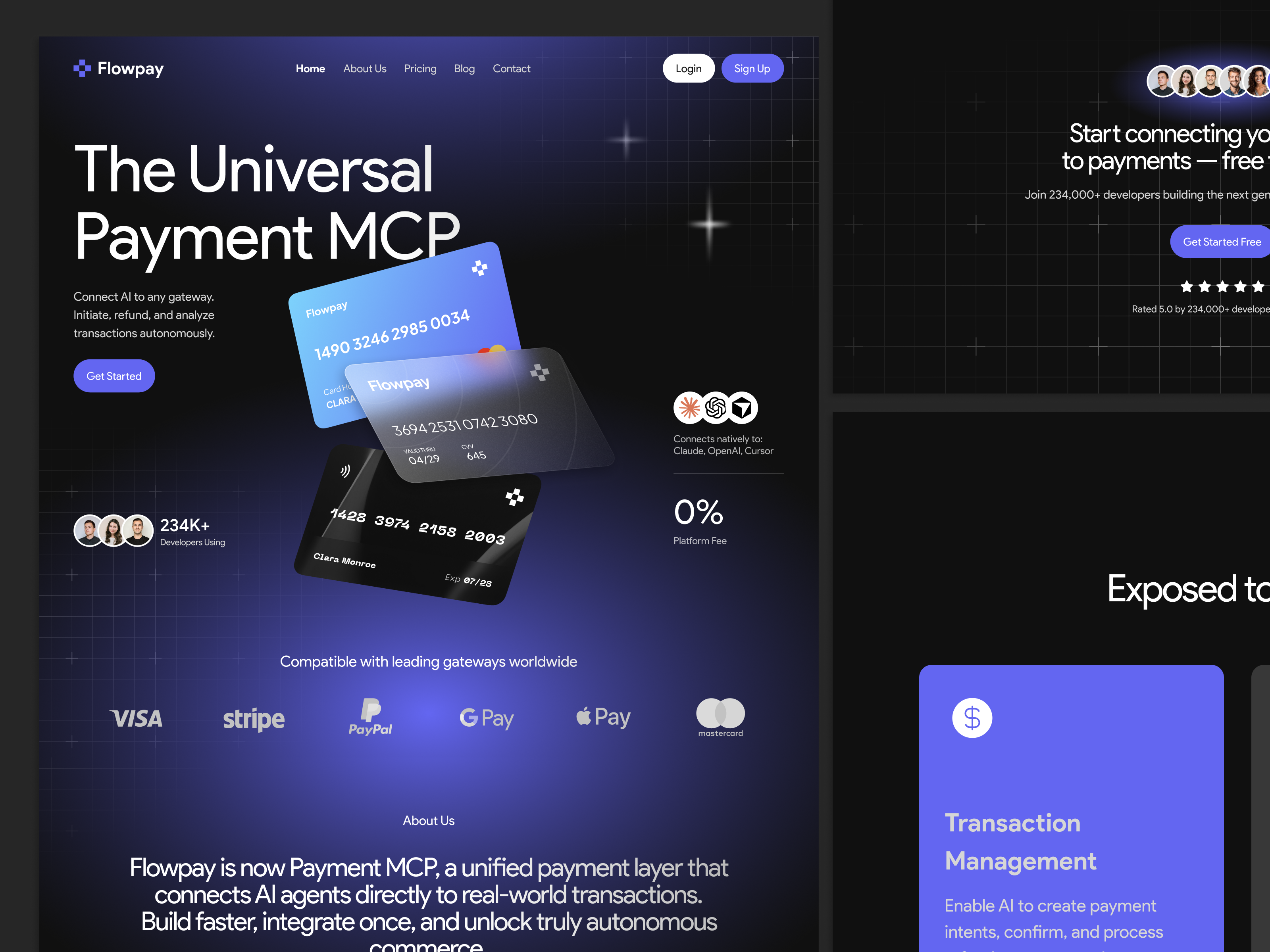 Flowpay – Fintech Payment Platform Website Design dark mode ui fintech landing page fintech ui design fintech web design fintech website landing page design payment gateway payment infrastructure payment platform payment processing payment system payment ui product design saas landing page saas website tech website ui design ui ux web design website design