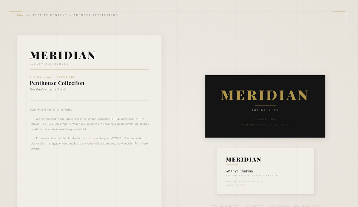 MERIDIAN — Ultra-Luxury Real Estate Typography Direction Image 4