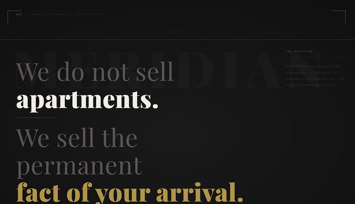MERIDIAN — Ultra-Luxury Real Estate Typography Direction Image 3
