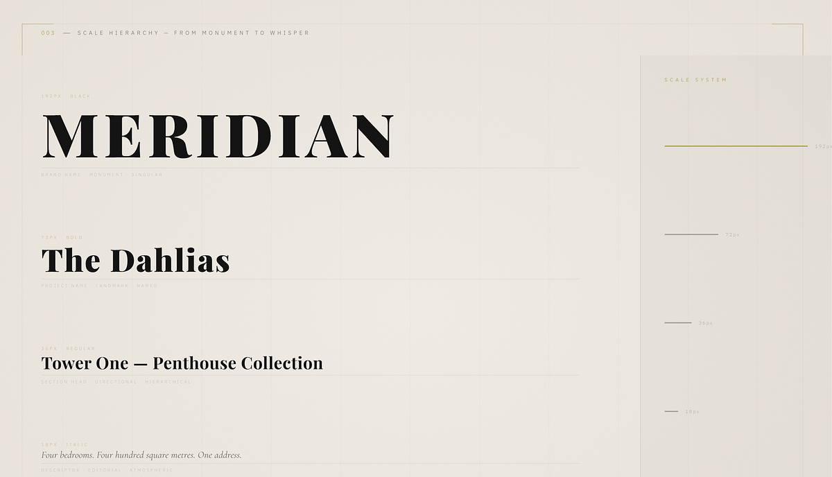 MERIDIAN — Ultra-Luxury Real Estate Typography Direction Image 1