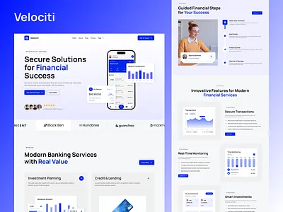 Professional Banking & Investment Website Landing Page banking app ui banking platform banking ui banking website digital banking finance dashboard finance landing page finance website financial services fintech design fintech saas fintech ui fintech website investment landing page investment platform investment ui investment website modern finance website professional website webflow website