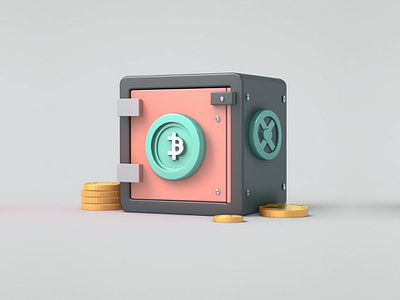 3d Icon - 3d Safe box Icon 3d box cute graphic design icon logo minimal model object safebox