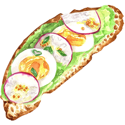 Delicious bruschetta with egg and avocado avocado branding bread bruschetta design egg food graphic design icon illustration logo meal