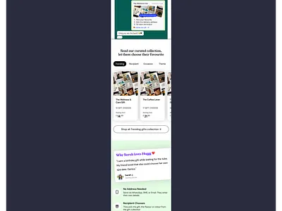 ✦ B2C Gifting ✦ E-commerce ✦ b2c mobile ui ux workflow