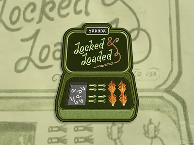 Yakoda Locked & Loaded Badge badge design graphic design illustration lettering logo patch sticker typography