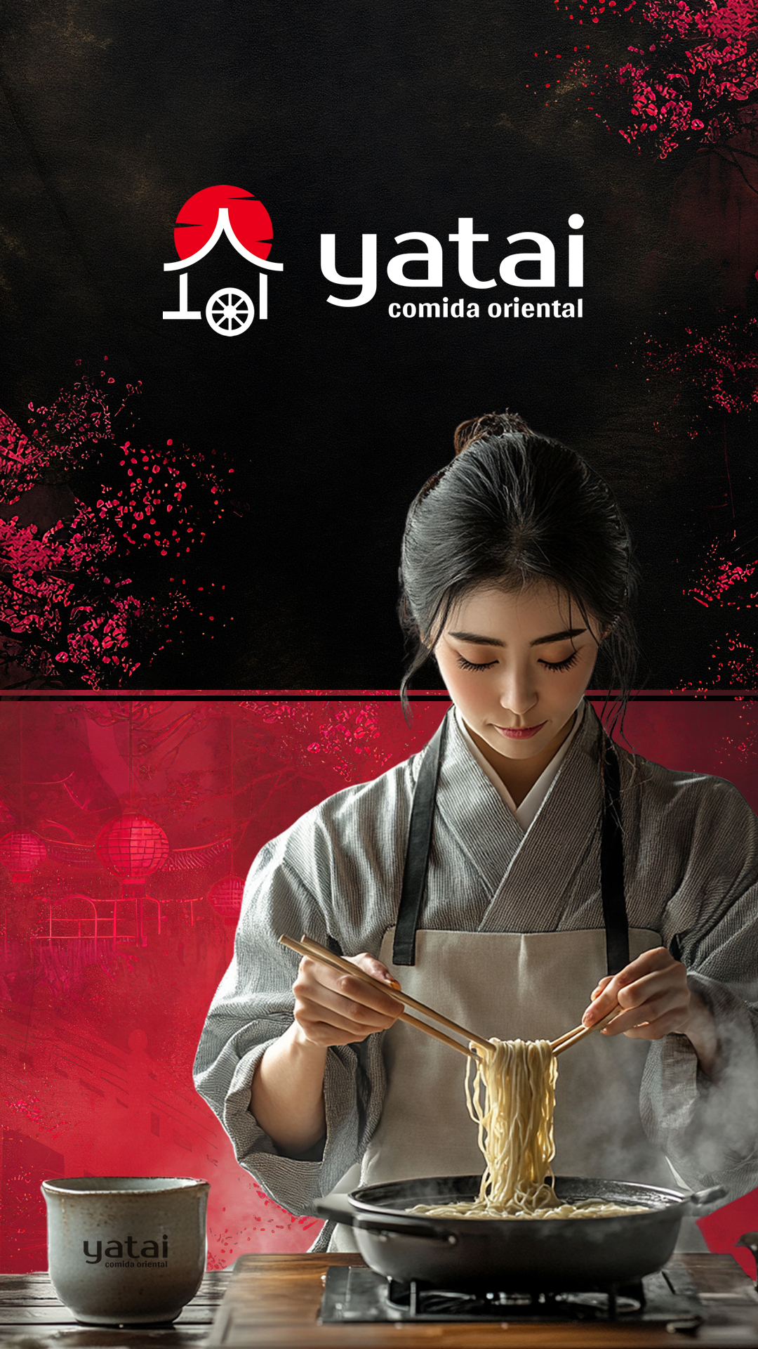 Criação de logomarca para a Yatai - Comida Oriental asian brand branding japanese logo logomarca logotipo restaurant woman