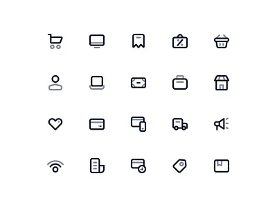 E-Commerce Icon Set app icons cart icon checkout dashboard icons delivery icon discount icon e commerce icons ecommerce ui fintech icons marketplace minimal icons mobile commerce online store payment icon shopping icons store icon ui icons vector icons web icons wishlist