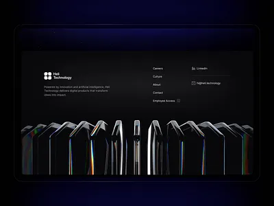 The Footer System | Heli Technology 3d 3d glass 3d motion animation branding dark ui graphic design mobile app design mobile ui mockup mockup motion motion design uiux motion graphics web design