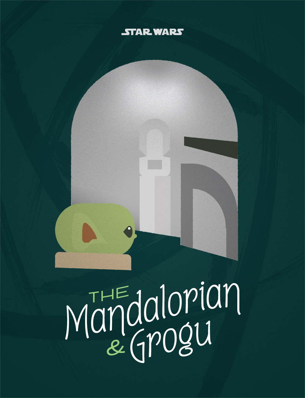 The Mandalorian & Grogu graphic design illustration movie poster scifi star wars