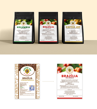 Coffee Joy - Sticker Label Packaging Redesign branding design graphic design logo