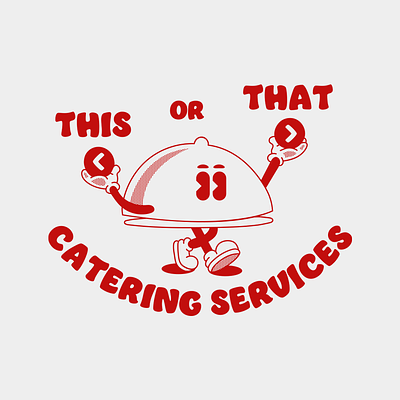 This or That - Catering Business 1920s 1930s animation branding cartoon catering design flat food graphic design illustration logo mascot minimal restaurant retro rubberhose typography vector vintage