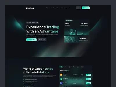 Futuristic Trading Dashboard UI Exploration creative crypto darkui design finance fintech glassmorphism herosection interactiondesign landingpage modernui motiondesign product startup trading uidesign web web3 website
