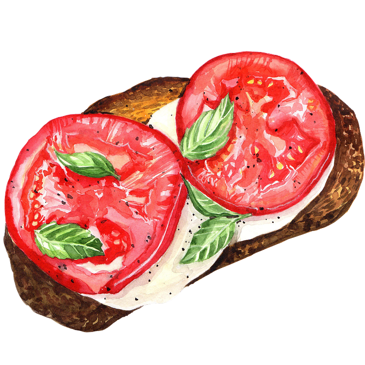 Watercolor bruschetta by Larysa on Dribbble