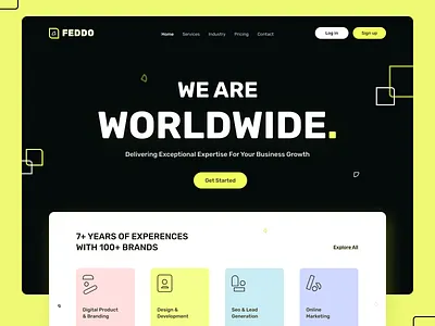 Feddo Agency Website Landing Page Design agency branding business creativedesign darkmode designproject digitalservices feddo freelancework growth landingpage leadgeneration logo management marketing seo uiuxdesigner webdesign webuiux worldwide