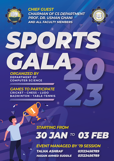 Sports Gala Poster adobe banner branding champions design gala graphic design illustration poster sport sports sports gala template vector